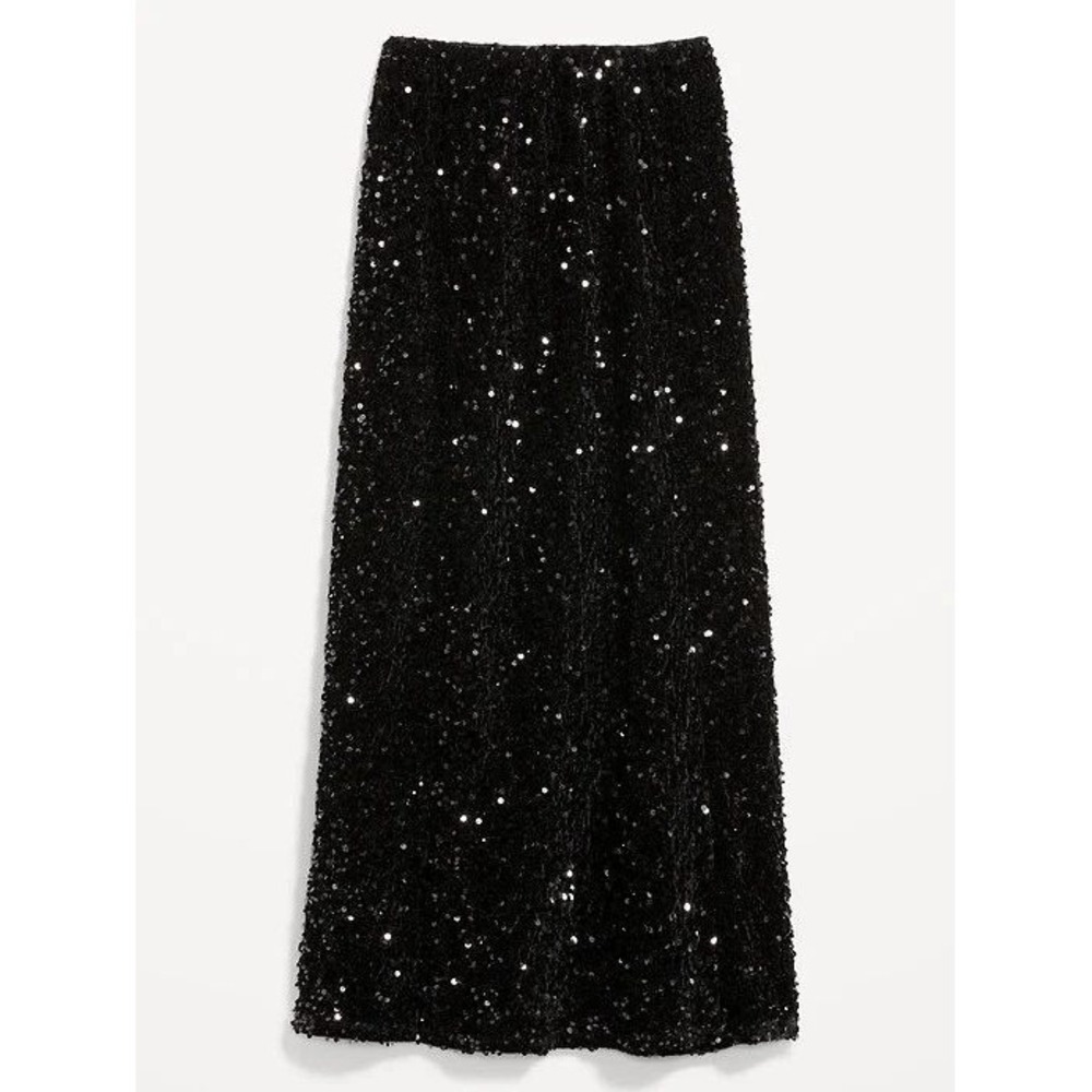 A.L.C Woman's Black sequins long maxi skirt Size L